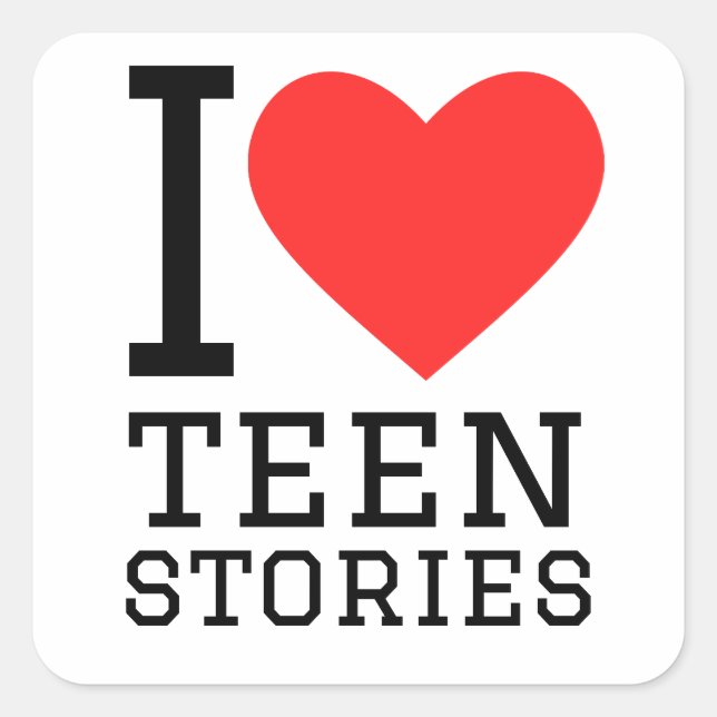 I LIEBE QUADRATISCHER AUFKLEBER (Vorderseite)