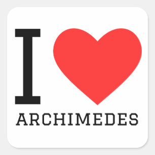I LIEBE QUADRATISCHER AUFKLEBER