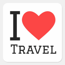 I LIEBE QUADRATISCHER AUFKLEBER