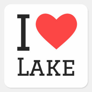 I LIEBE QUADRATISCHER AUFKLEBER