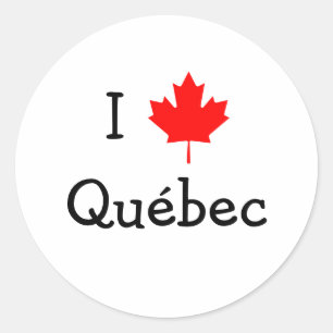 I Liebe Quebec Runder Aufkleber