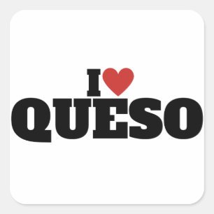 I Liebe Queso Quadratischer Aufkleber