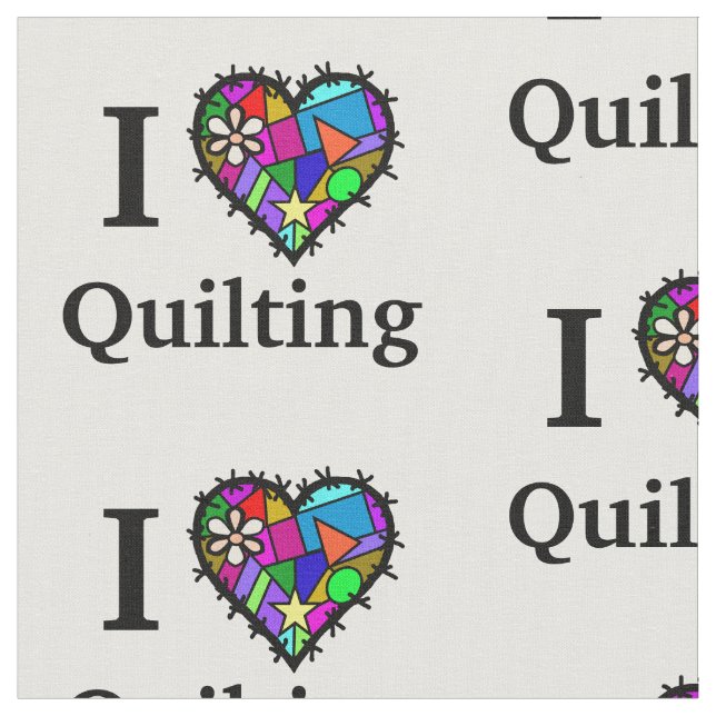 I Liebe Quiltgewebe Stoff (Nahaufnahme)