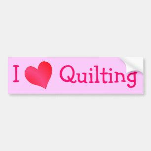 I Liebe Quilting Autoaufkleber