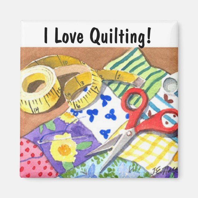 I Liebe Quilting Magnet (Vorne)