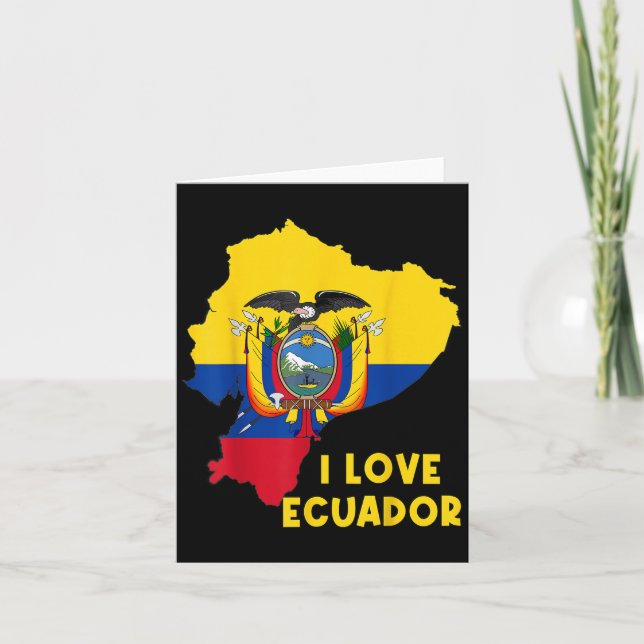 I Liebe Quito Hallo Ecuador Karte Flag Proud Ecuad (Vorderseite)
