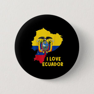 I Liebe Quito Hallo Ecuador Karte Flag Proud Ecuad Button