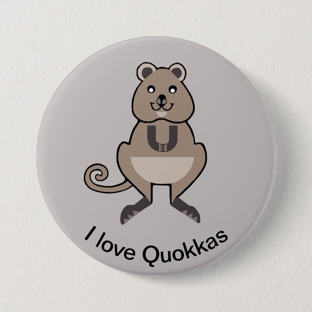 I Liebe QUOKKAS - Marsupial - Aussie wild lebende  Button (Vorderseite)
