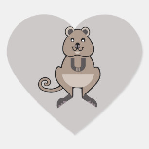 I Liebe QUOKKAS - Wildfauna - Hochseefisch Herz-Aufkleber