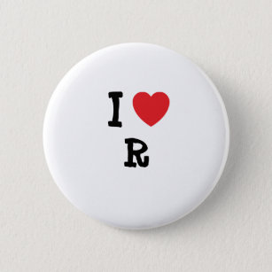 I Liebe R&B-Herzstück personalisiert Button
