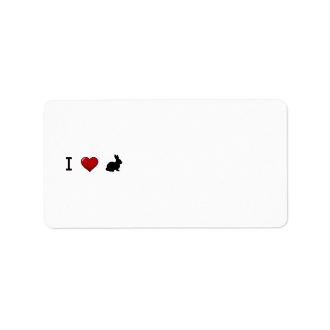 "I Liebe Rabbits" Adressetiketten (Vorne)