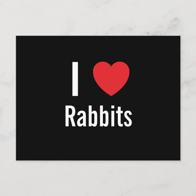 I Liebe Rabbits Postkarte (Vorderseite)