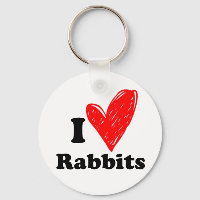 I Liebe Rabbits Schlüsselanhänger (Vorderseite)