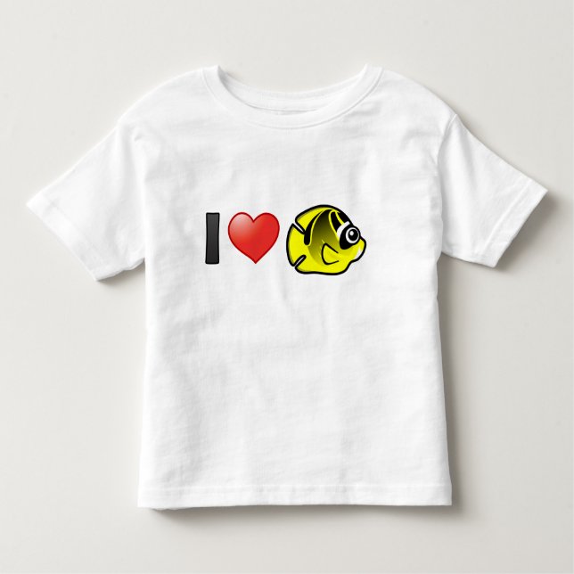 I Liebe Raccoon Butterflyfish Kleinkind T-shirt (Vorderseite)