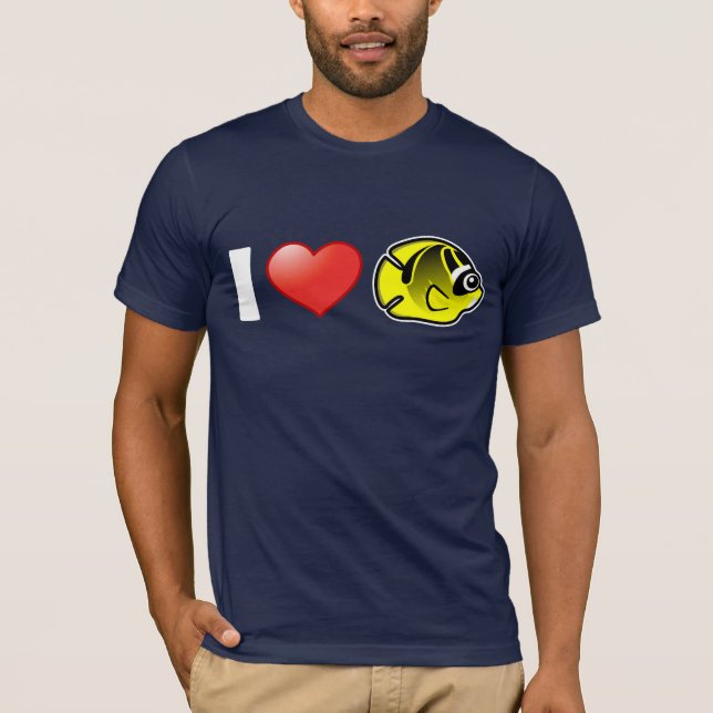I Liebe Raccoon Butterflyfish T-Shirt (Vorderseite)