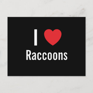 I Liebe Raccoons Postkarte