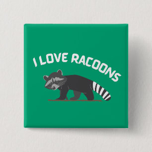 I Liebe Racoons Button