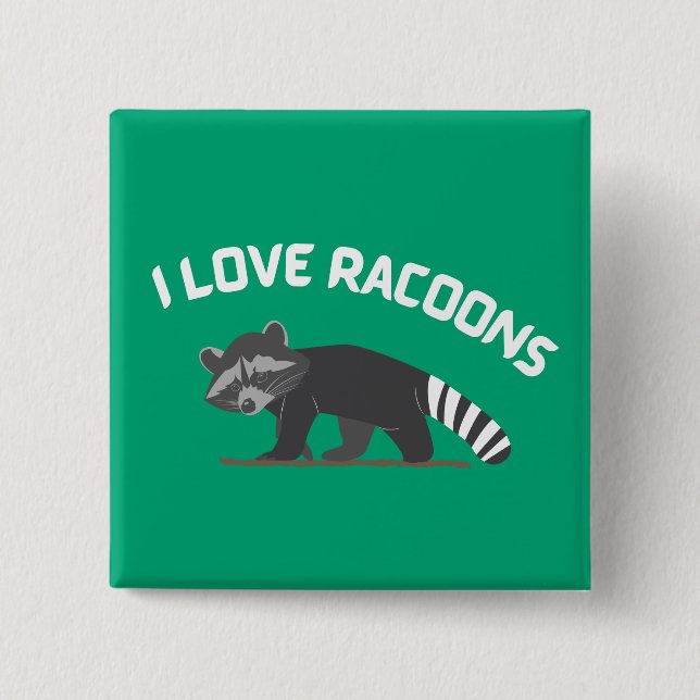 I Liebe Racoons Button (Vorderseite)