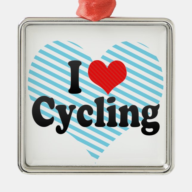 I Liebe-Radfahren Silbernes Ornament (Vorne)