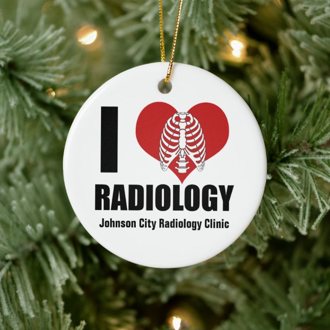 I Liebe Radiologie Custom Radiologist Weihnachten Keramik Ornament (Baum)