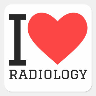 I Liebe Radiologie Quadratischer Aufkleber
