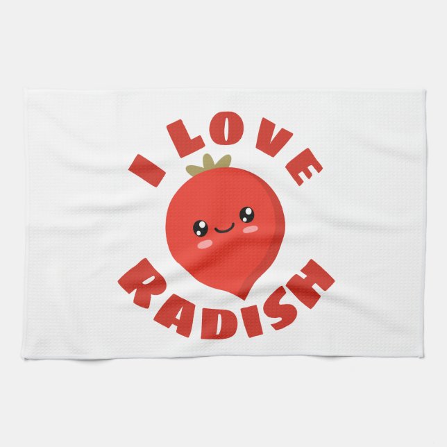 I Liebe Radish Geschirrtuch (Horizontal)