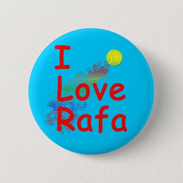 I Liebe Rafa Tennis-Entwurf Button (Vorderseite)