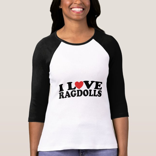 I Liebe Ragdoll Katzen T-Shirt (Vorderseite)