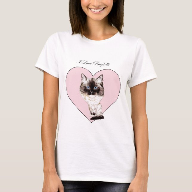 I Liebe Ragdolls T-Shirt (Vorderseite)