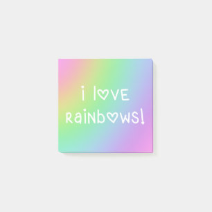 I Liebe Rainbows Pastel Gradient Post-it Klebezettel