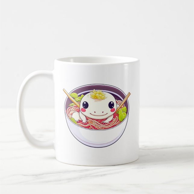 I Liebe Ramen Axolotl Pun Kaffeetasse (Links)