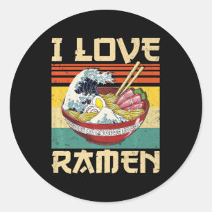 I Liebe Ramen Japanisch Niedlich Kawaii Anime Gift Runder Aufkleber