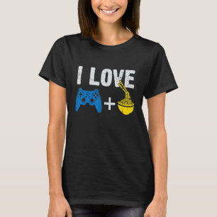 I Liebe Ramen und Gaming Funny Retro Noodles Gamer T-Shirt
