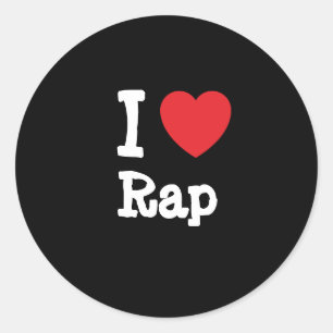 I Liebe Rap Brust personalisiert Runder Aufkleber