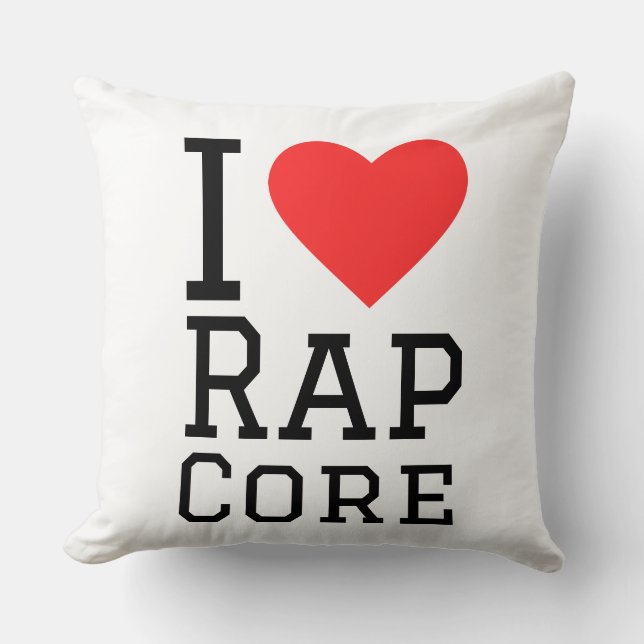 I Liebe Rap Core Kissen (Vorderseite)