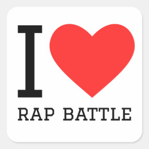 I Liebe Rap Kampf Quadratischer Aufkleber