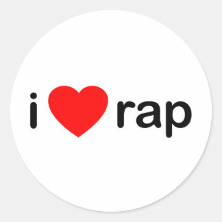 I LIEBE RAP RUNDER AUFKLEBER