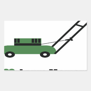 I Liebe Rasenmäher Rechteckiger Aufkleber