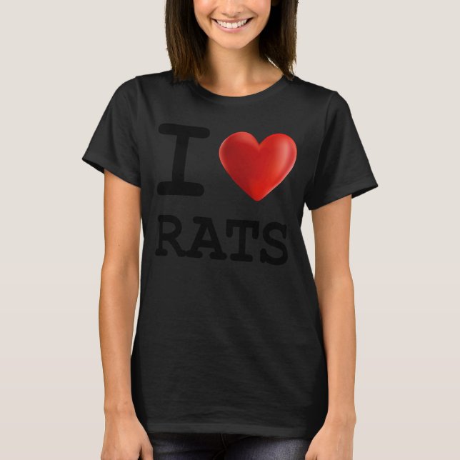 I Liebe RATS Tierherz T-Shirt (Vorderseite)