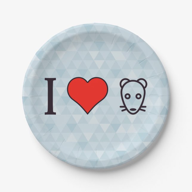 I Liebe-Ratten Pappteller (Vorderseite)