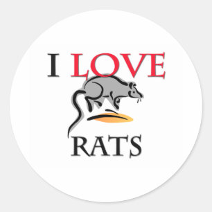 I Liebe-Ratten Runder Aufkleber