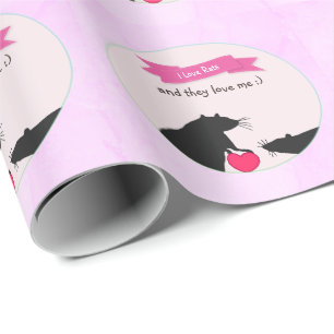I Liebe-Ratten und sie Liebe ich Geschenkpapier