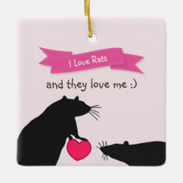 I Liebe-Ratten und sie Liebe ich Keramikornament