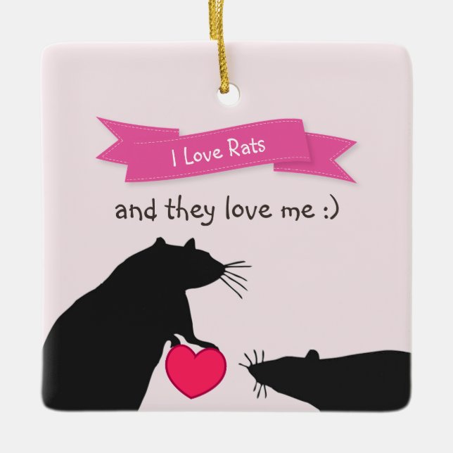 I Liebe-Ratten und sie Liebe ich Keramikornament (Vorderseite)