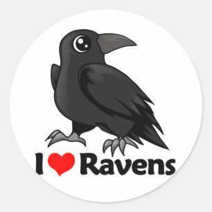 I Liebe Ravens Runder Aufkleber