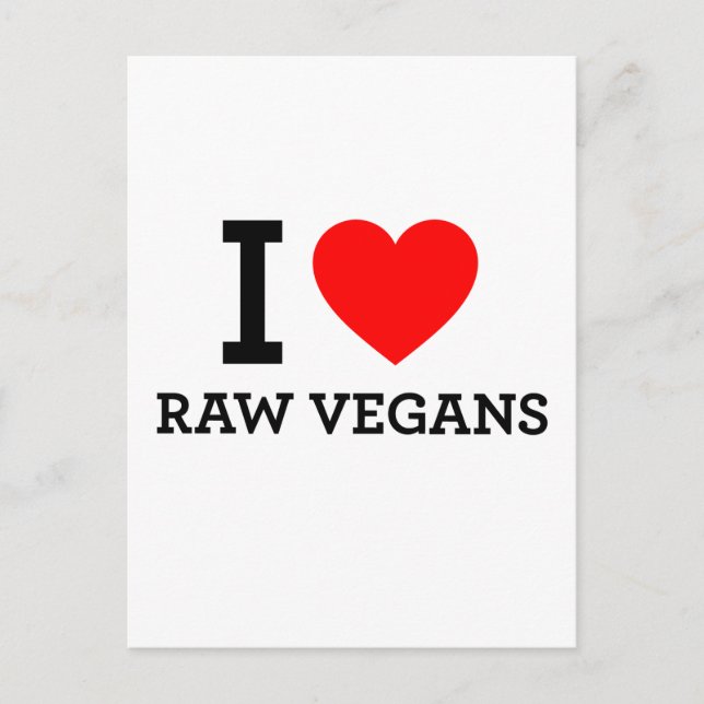 I Liebe Raw Vegans Postkarte (Vorderseite)