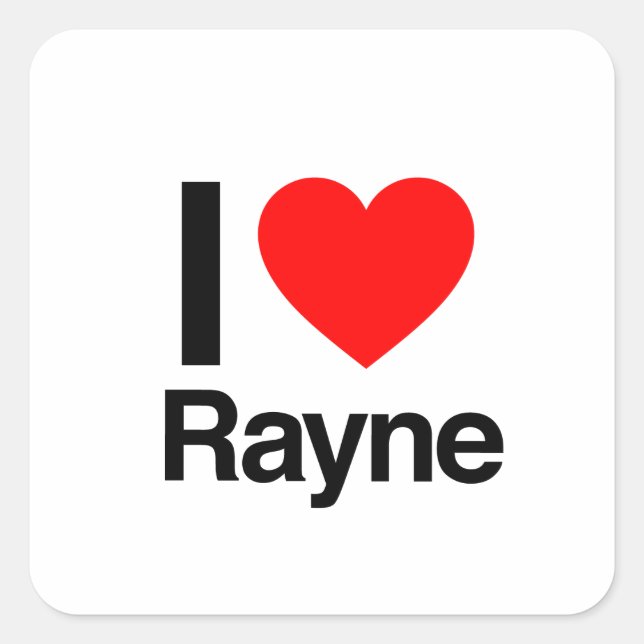 i Liebe rayne Quadratischer Aufkleber (Vorderseite)