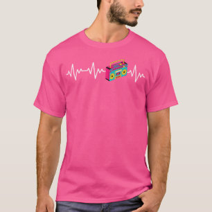 I Liebe Rb Heartbeat Vintag Radio Cassette 90er T-Shirt