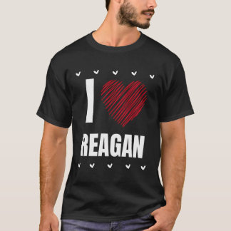 I Liebe Reagan Cool Name Red Heart Funny Personali T-Shirt