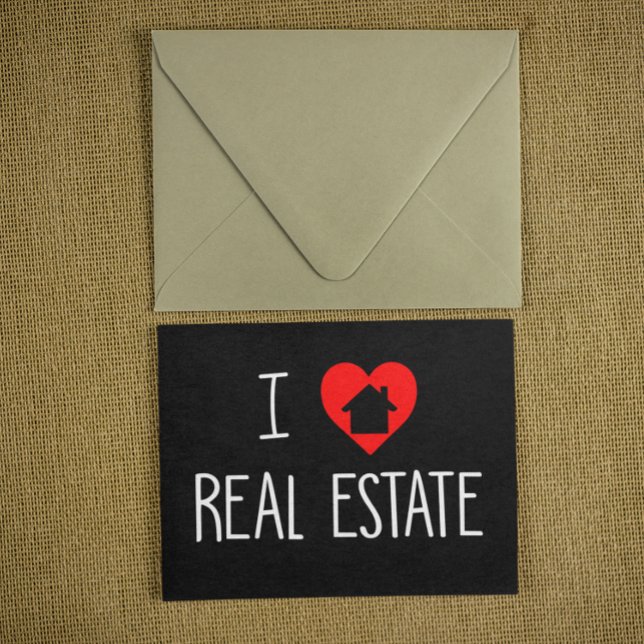 I Liebe Real Anwesen Realtor House Herz Postkarte (i love real estate postcard)